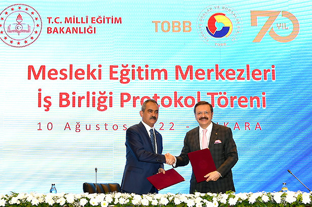 Vocational Training Centers Cooperation Protocol Signed between MEB and TOBB