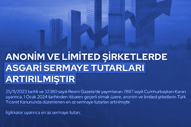 Anonim ve Limited Şirketlerin Asgari Sermaye Tutarı Artırıldı