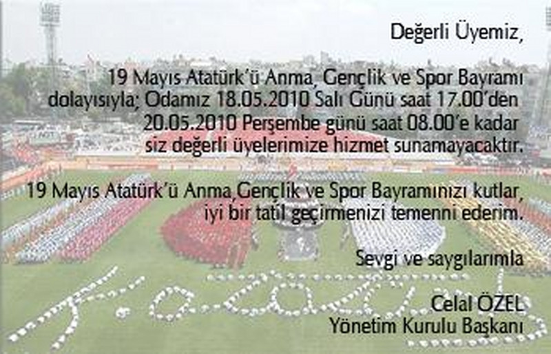 19 Mayıs Atatürk’ü Anma, Gençlik ve Spor Bayramı