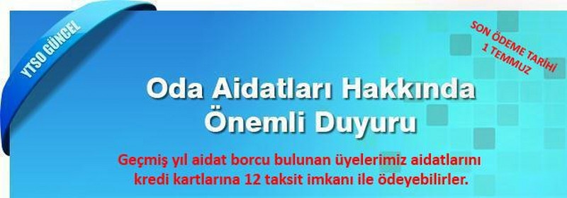 Oda Aidatları Hakkında Duyuru