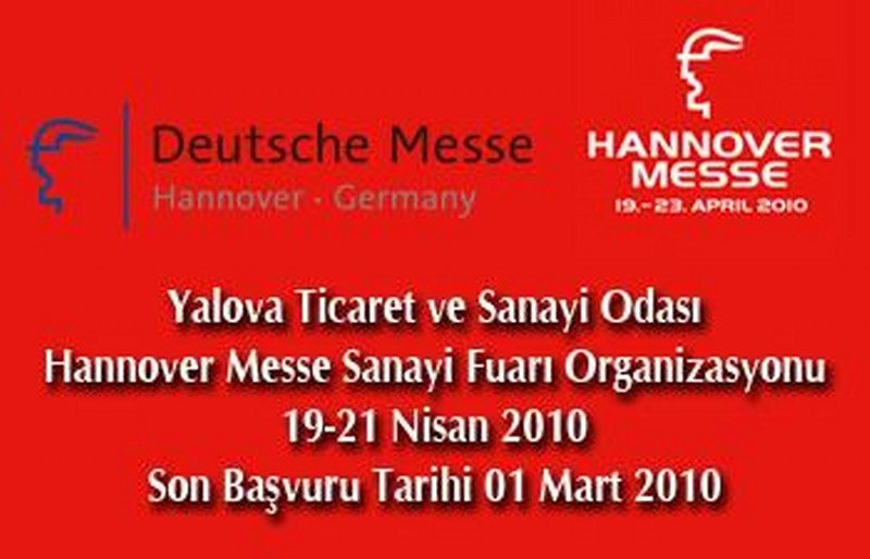 YTSO Hannover Messe Sanayi Fuarı Organizasyonu 19-21 Nisan 2010