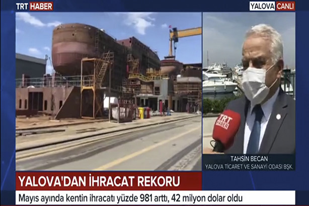 YTSO Başkanı Tahsin Becan, TRT Haberde Yalova İhracatını değerlendirdi