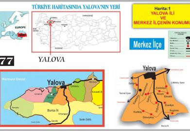 Yalova's place on the map of Turkey